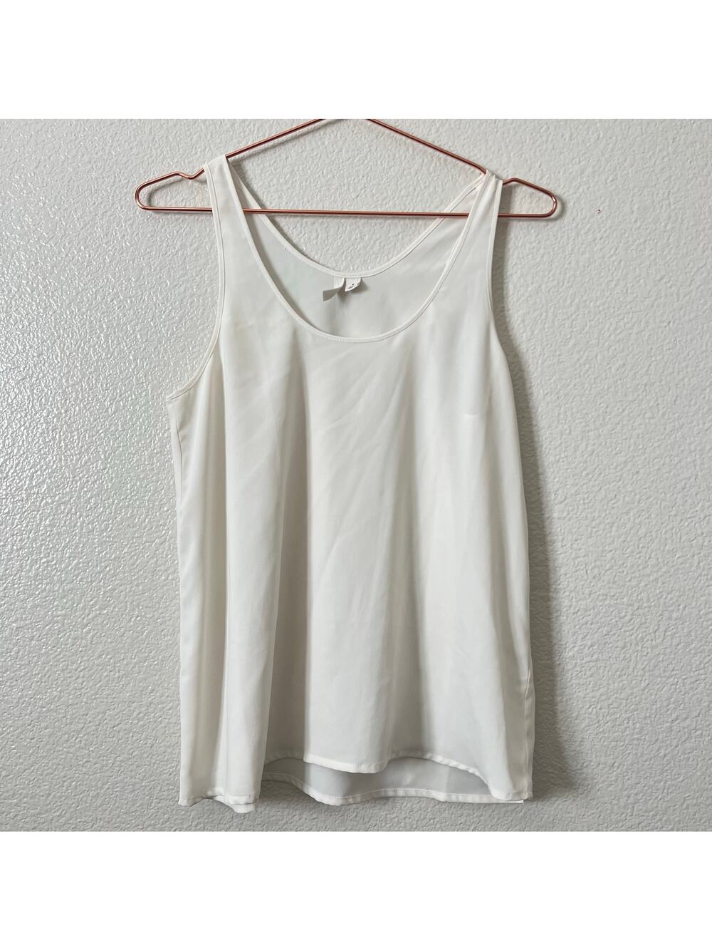 Frenchi ivory cream silky satin tank top